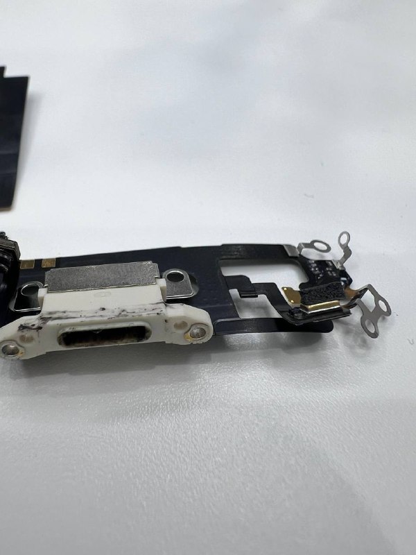 Apple iPhone 12 mini нижний шлейф с разъёмом зарядки оригинал с разбора (снятый) белый