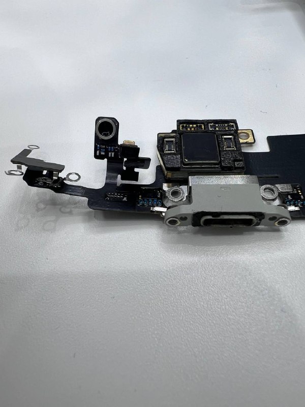 Apple iPhone 11 Pro max нижний шлейф с разъёмом зарядки оригинал с разбора (снятый) белый