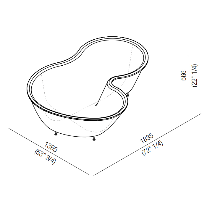 Овальная встраиваемая ванна Agape DR AVAS1089Z0 183,5x136,5 см ФОТО