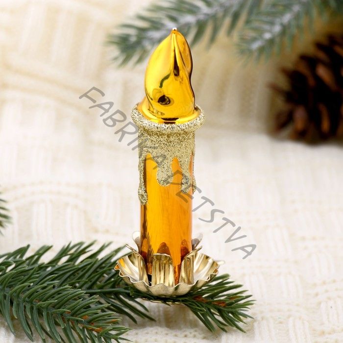 Ёлочная игрушка «Свеча» h=8.7 см, МИКС