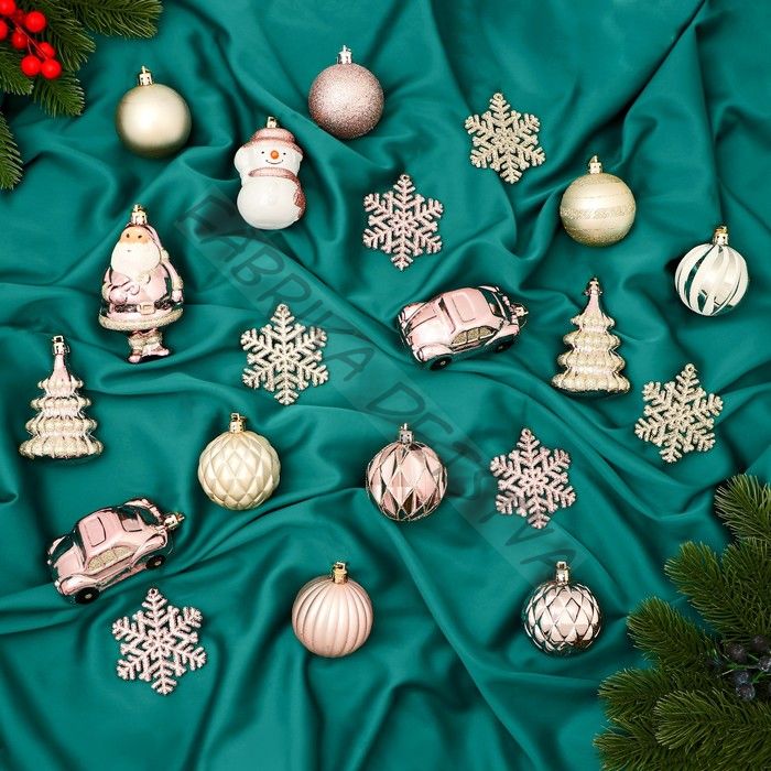 Ёлочные игрушки «Карусель», новогодние, набор 20 шт., нежность, МИКС