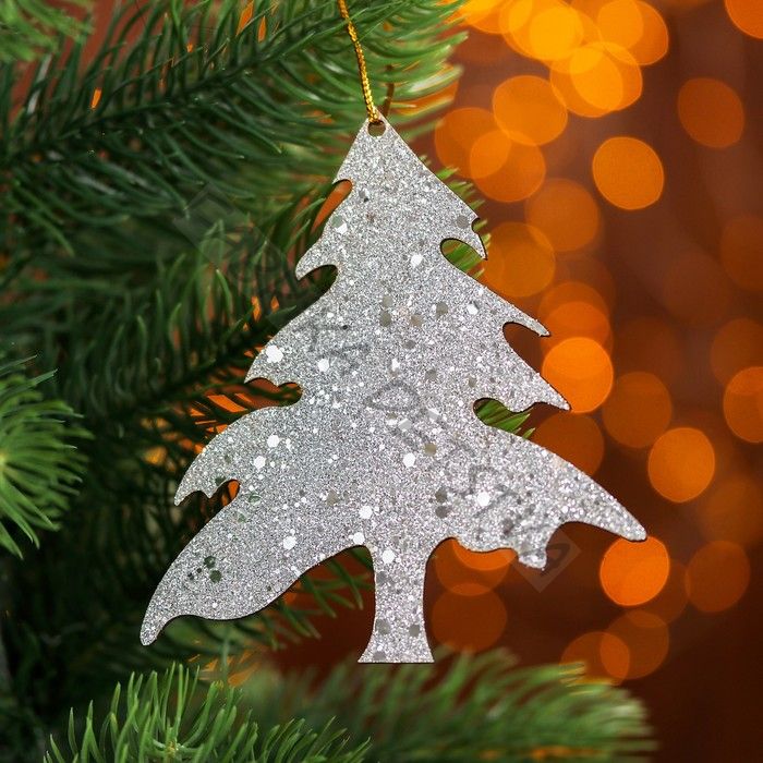 Елочная игрушка «Сверкающая ёлочка», односторонняя