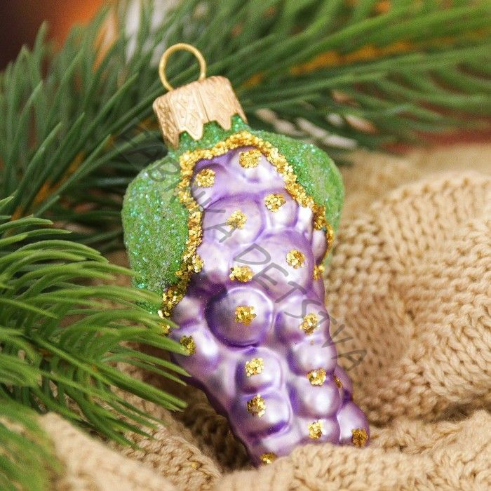 Ёлочное украшение «Виноград» h=9 см, МИКС