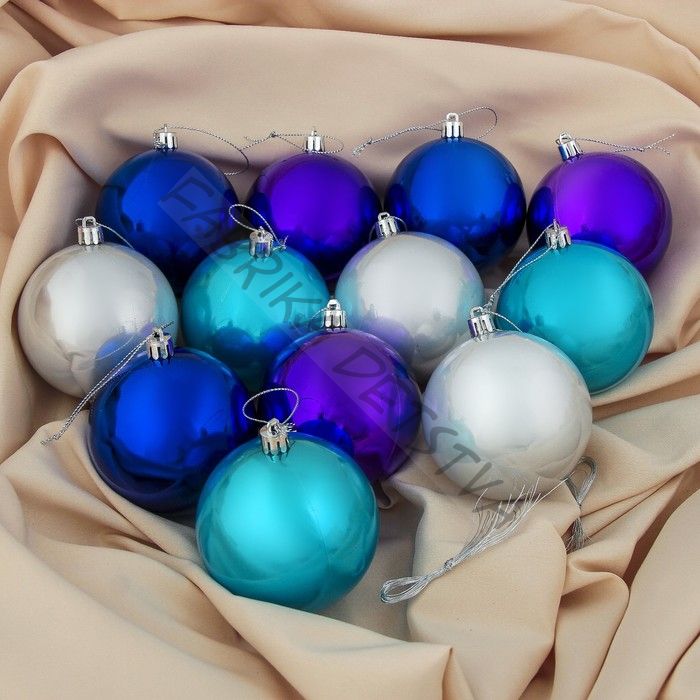 Ёлочные игрушки «Глянец», шары новогодние, d=8 см, набор 12 шт., МИКС