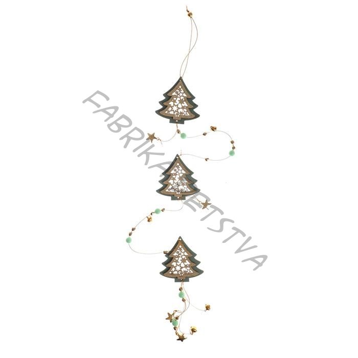 Подвеска новогодняя «Ёлочки узорные» 7.5x100 см