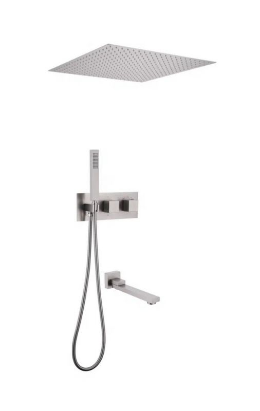 Душевая система ABBER Daheim AF8254SP скрытого монтажа с изливом, термостат, сатин