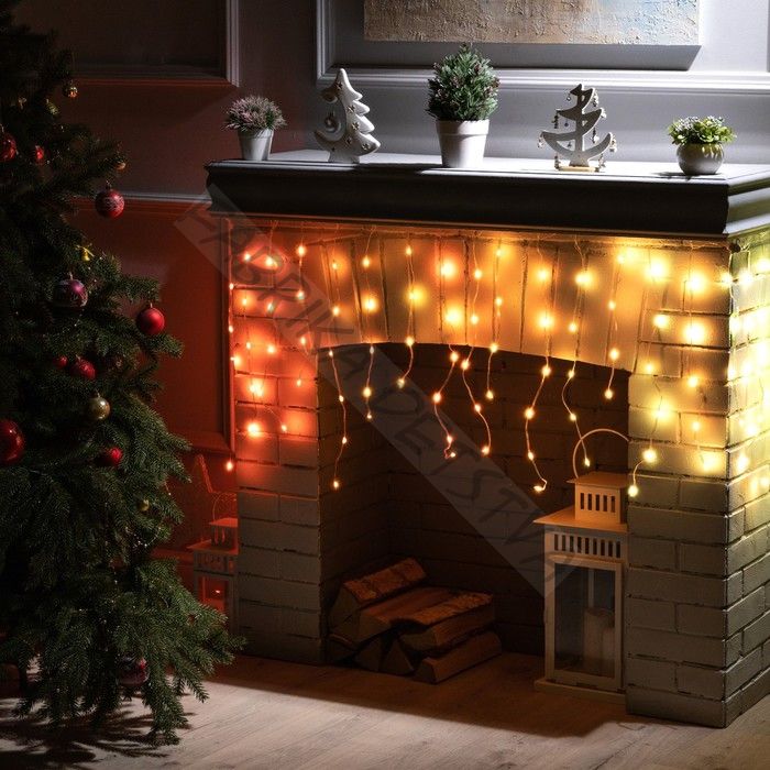 Умная гирлянда «Бахрома» 3 x 0.4 м роса, IP20, серебристая нить, 144 LED, пульт ДУ, приложение, свечение RGB, USB