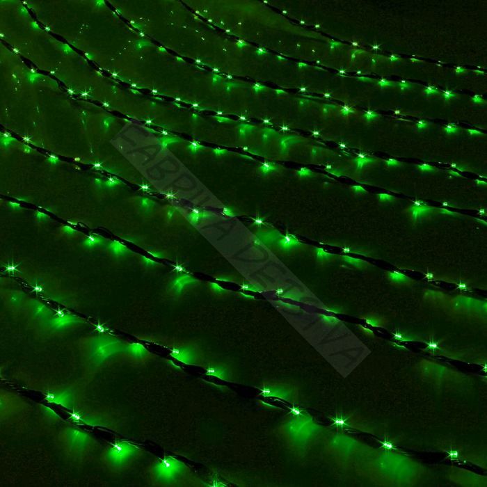 Гирлянда "Водопад" 2 х 1.5 м , IP44, тёмная нить, 400 LED, свечение зелёное, 8 режимов, 220 В