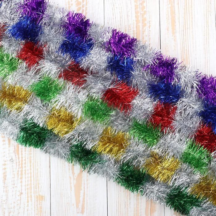 Мишура новогодняя «Зимнее волшебство. Узкая двухцветная», d=4 см, 200 см, МИКС (10 штук)