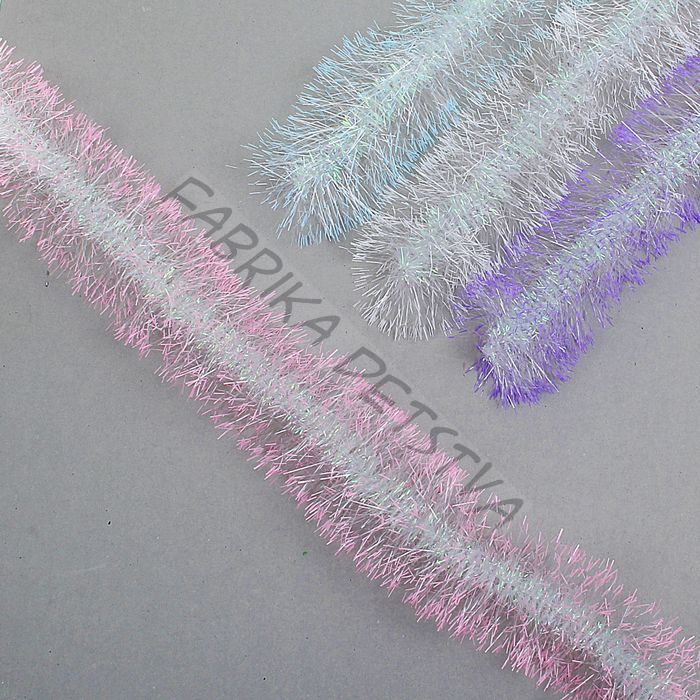 Мишура новогодняя «Слана. Цветные кончики» d=10 см, L-200 см, радужная вставка, МИКС (10 штук)