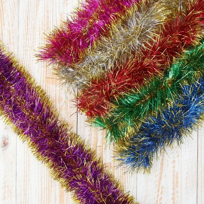 Мишура новогодняя «Зимнее волшебство. Фонтан», d=8 см, 200 см, МИКС (10 штук)