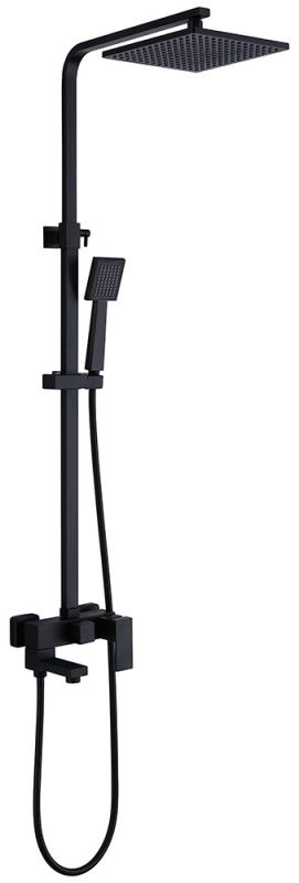 Душевая стойка ABBER Daheim AF8216BL с изливом, черный матовый