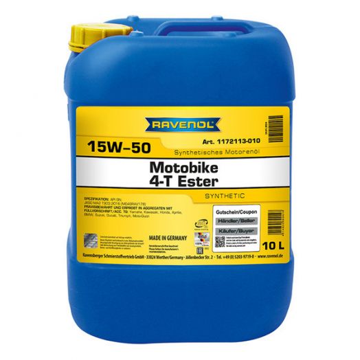 Ravenol Motobike 4-T Ester 15W-50, 10л