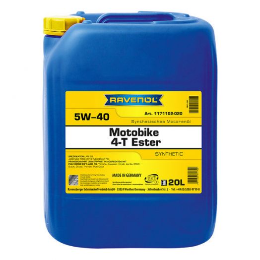 Ravenol Motobike 4-T Ester 5W-40, 20л