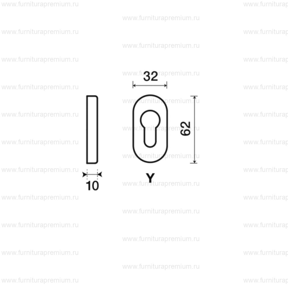 Накладка Frascio CYL/32 PO под замок с цилиндром