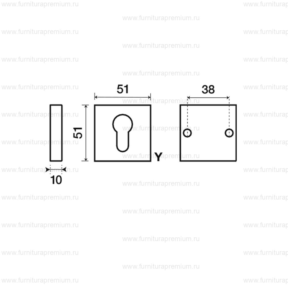 Накладка Frascio CYL/51Q под замок с цилиндром