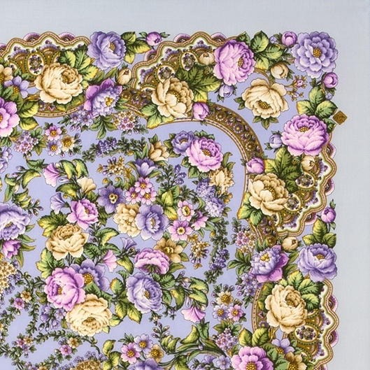 Платок павлопосадский 125*125 см Поцелуй [13]