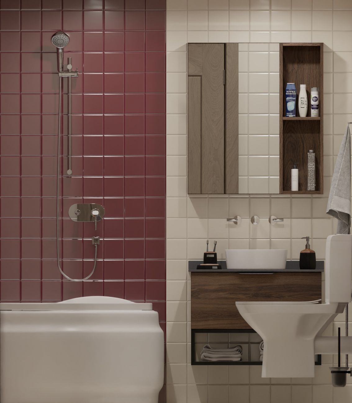 Kiçik Hamam Dizaynı - 1,95 x 1,7 (m)