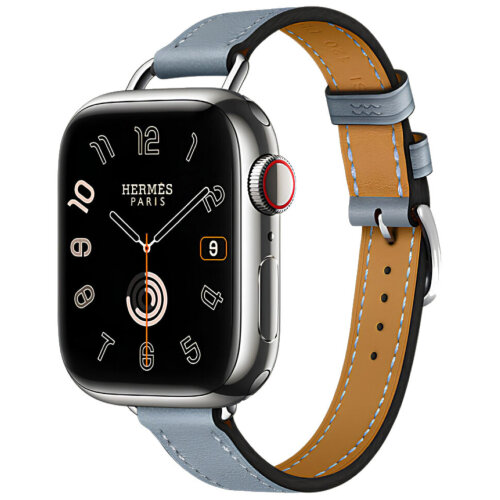 Apple Watch Series 11 Hermes 42 mm Attelage Simple Tour Bleu Lin