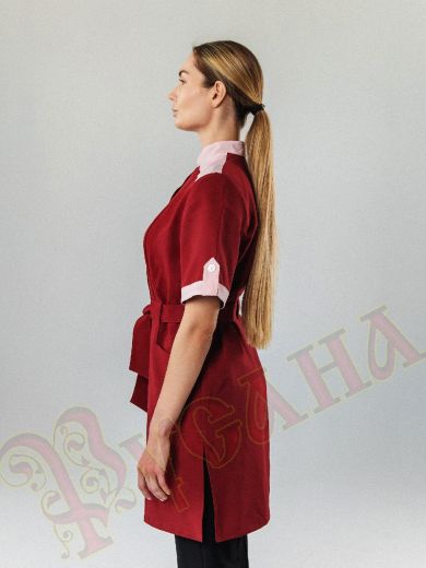 халат рабочий женский бордовый