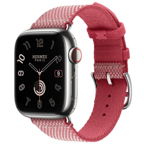 Apple Watch Hermes Series 11 42 мм Framboise/Écru Toile H Single Tour