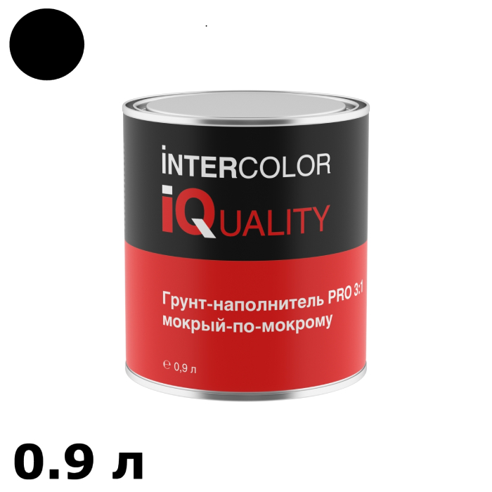 IQ PRO Грунт-наполнитель 3:1 мокрый-по-мокрому чёрный объем 0.9л.