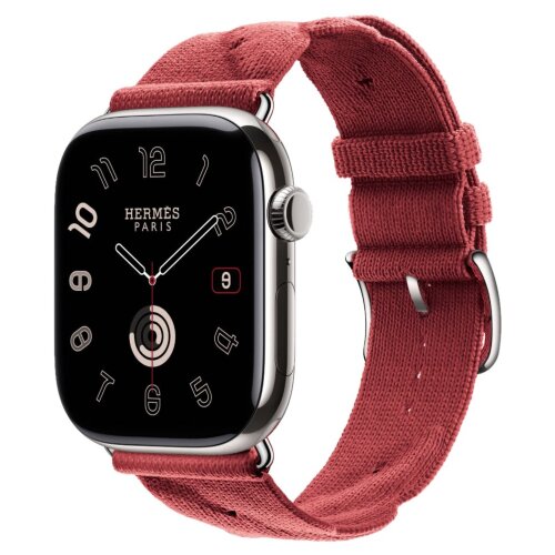 Apple Watch Series 11 Hermes 46mm Torsade Single Tour Rouge Grenat