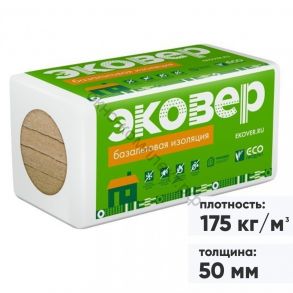 Минеральная вата Эковер Кровля Верх 175 кг/м3 1000х600х50 мм, 4 шт/упак код:084382