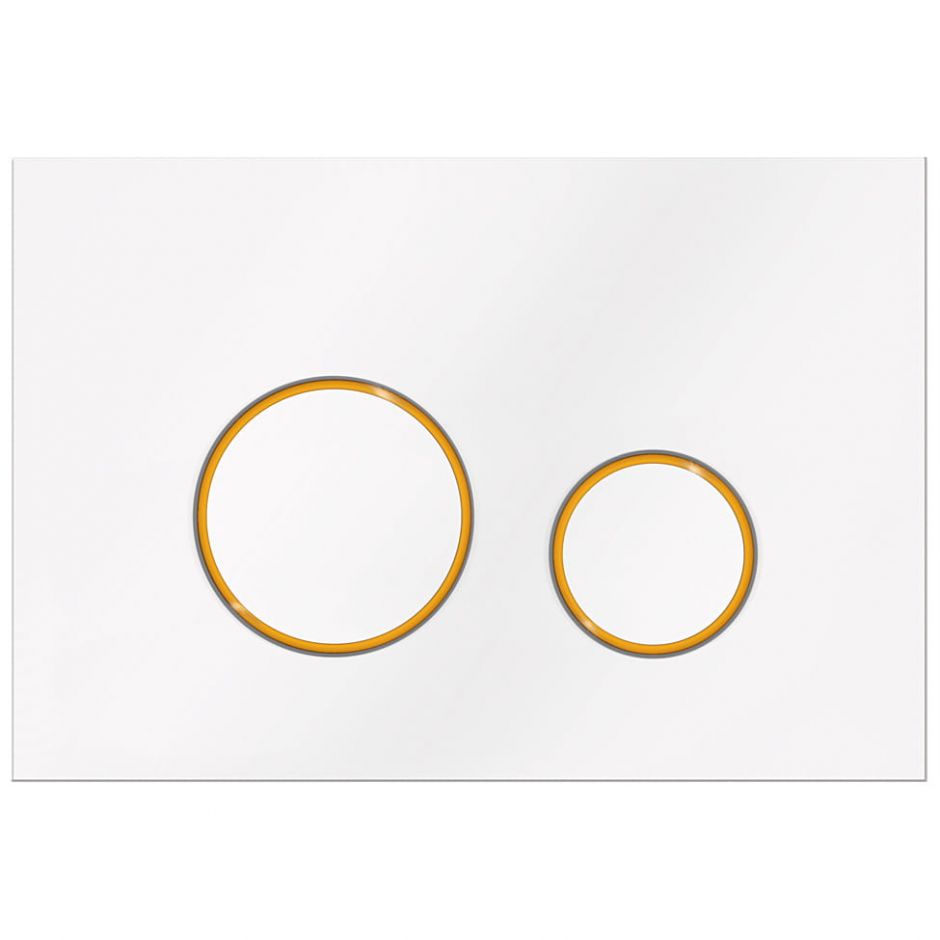 Изображение Клавиша для смыва KKPOL M11 350/PPB/041-00-05 белый матовый/золото глянцевое