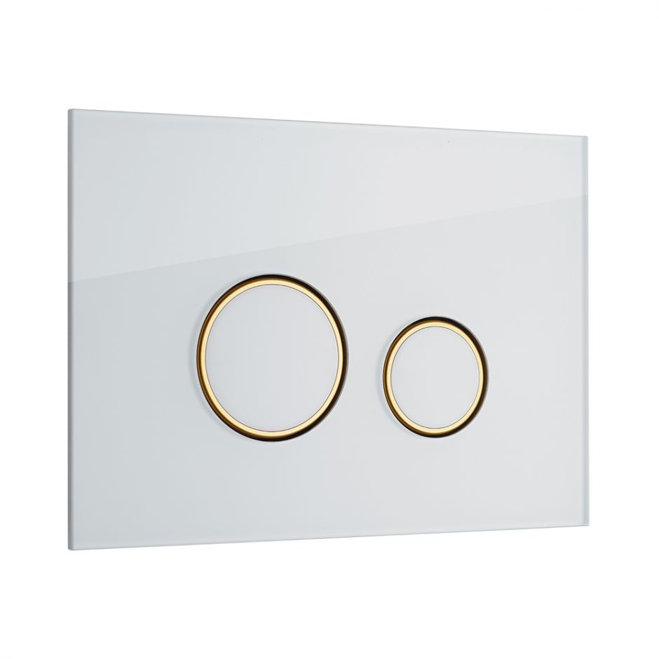 Изображение Смывная клавиша KKPOL Vitrum Grande Orbis 350/PPB/045-00-05 цвет белый/золото