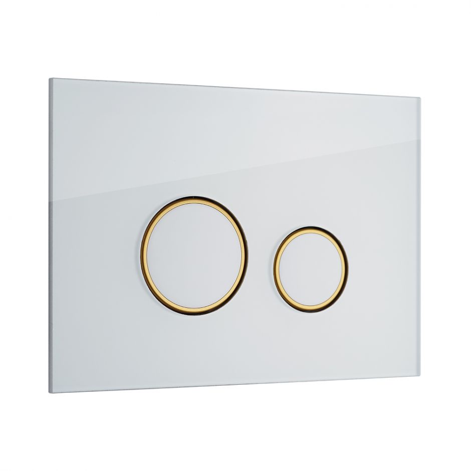 Изображение Смывная клавиша KKPOL Vitrum Grande Orbis 350/PPB/046-00-06 цвет белый/золото