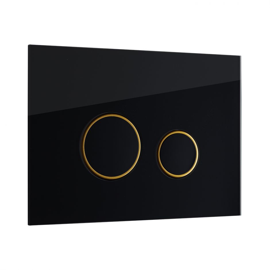 Изображение Смывная клавиша KKPOL Vitrum Grande Orbis 350/PPC/019-00-05 цвет черный/золото