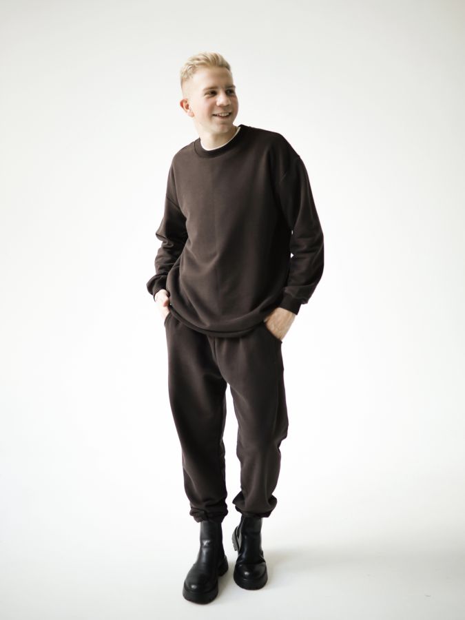 Кофта с длинным рукавом шоколад