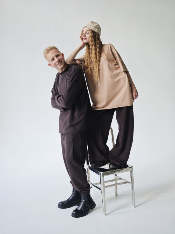 Кофта с длинным рукавом шоколад