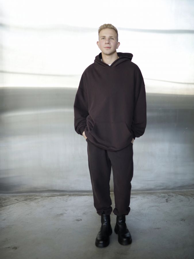 Худи оверсайз в цвете шоколад