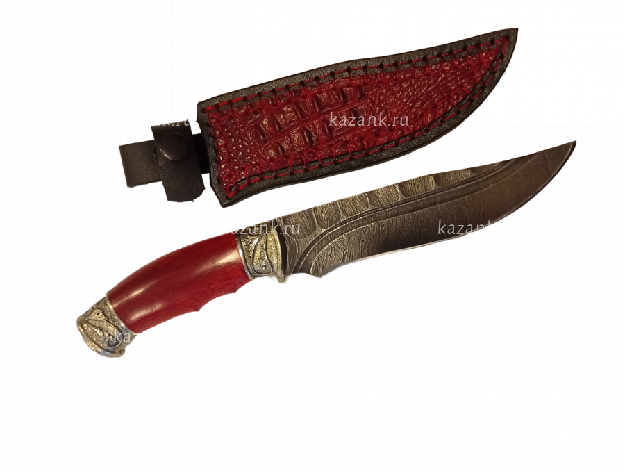 Нож  Домбай, Дамасская сталь