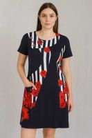 Туника женская с ярким узором 100 [темно-синий]