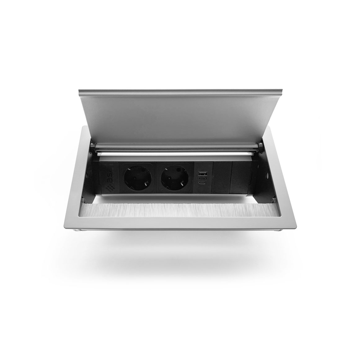 Встраиваемый розеточный блок для столешницы VERSAFLAP Mono 2p+2USB(AC) СЕРЫЙ