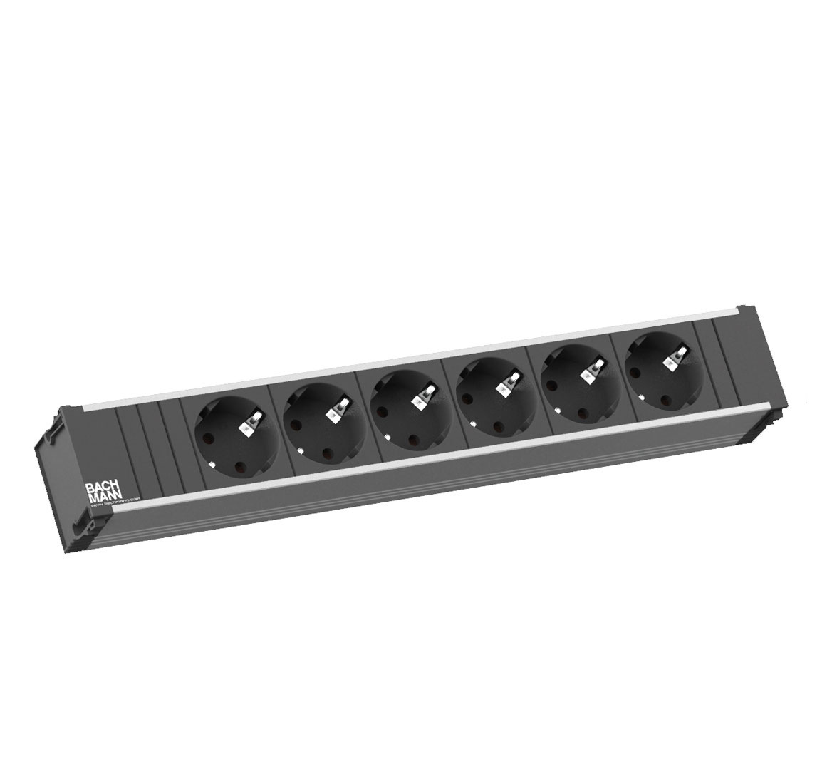 Розеточный блок 6 CONI large ЧЕРНЫЙ/АЛЮМ