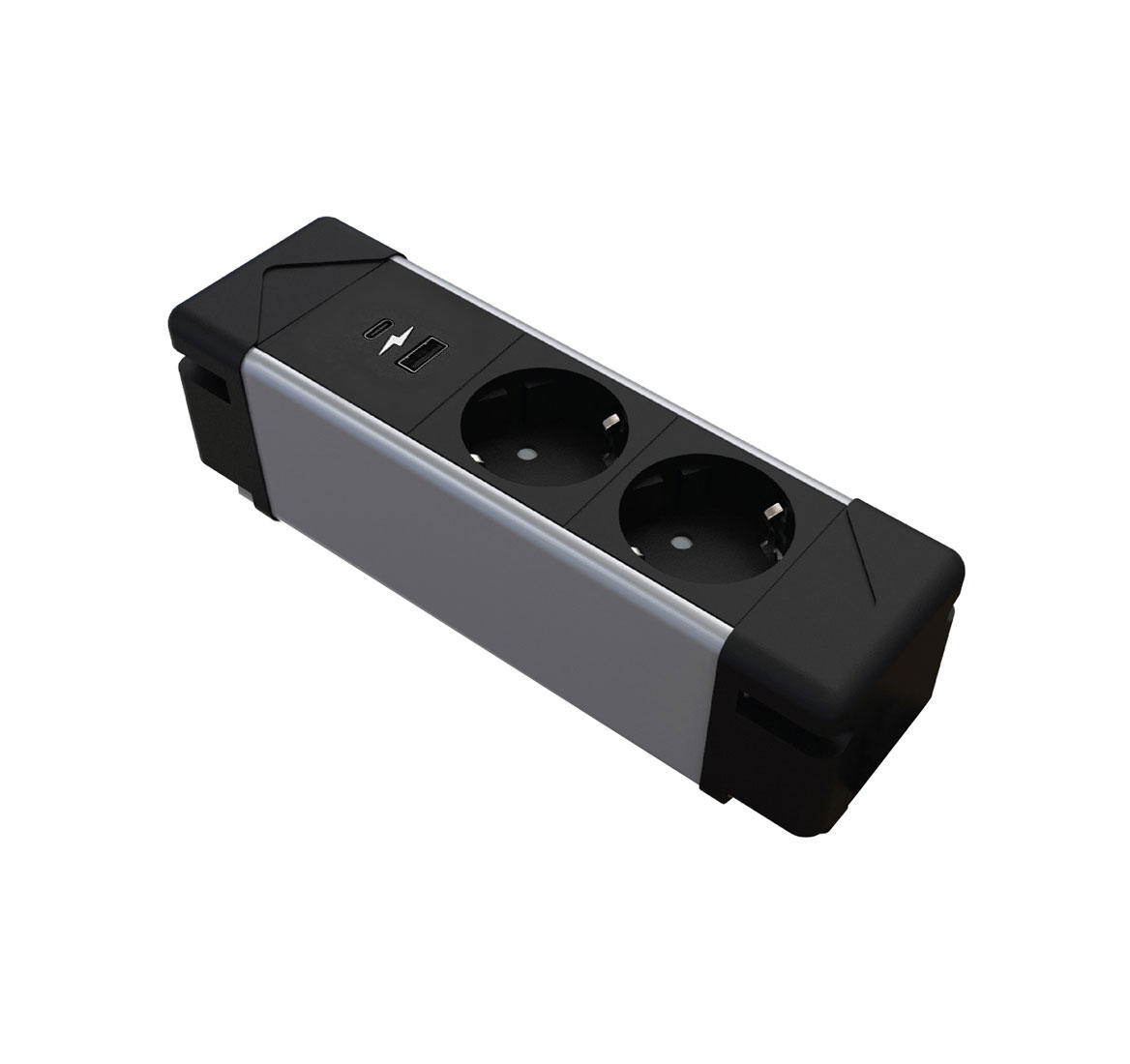 Розеточный блок Under Desk 2P+2USB A+C ЧЕРНЫЙ