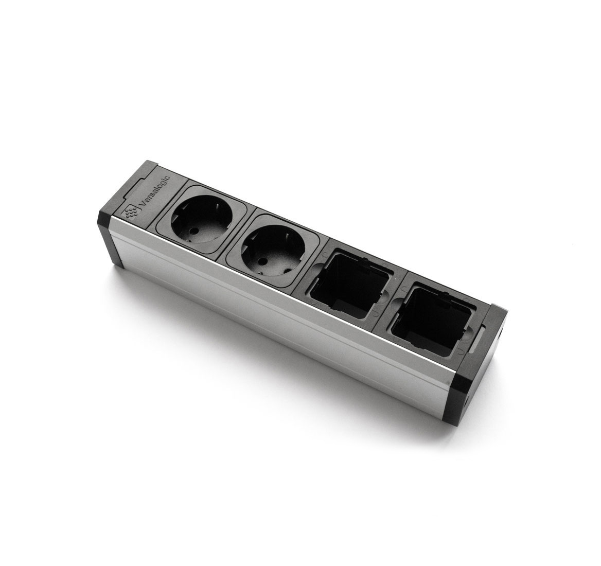Розеточный блок VERSAPRO АЛЮМИНИЙ/ЧЕРНЫЙ