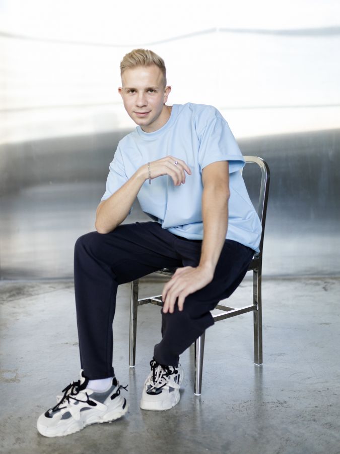 Футболка оверсайз голубая