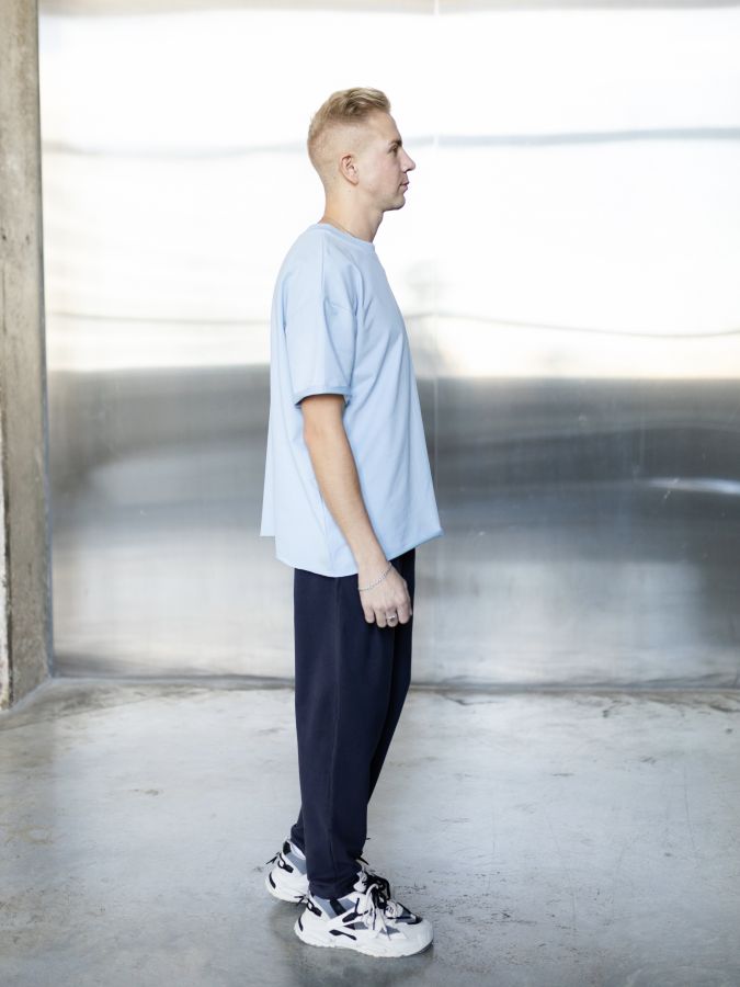 Футболка оверсайз голубая