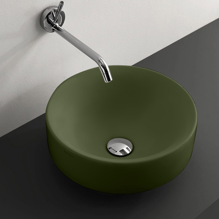 Зеленая раковина Kerasan Cento 355811, круглая 45x45 см