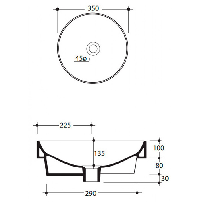 Зеленая раковина Kerasan Cento 355811, круглая 45x45 см ФОТО