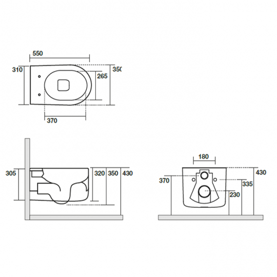 Подвесной бежевый унитаз Kerasan Nolita безободковый, слив Tornado схема 2