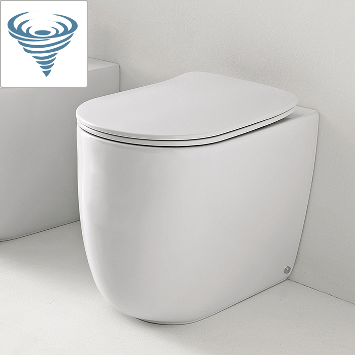 Унитаз напольный Kerasan Nolita безободковый, слив Tornado, белый матовый