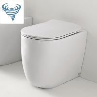 Унитаз напольный Kerasan Nolita безободковый, слив Tornado, белый матовый схема 1