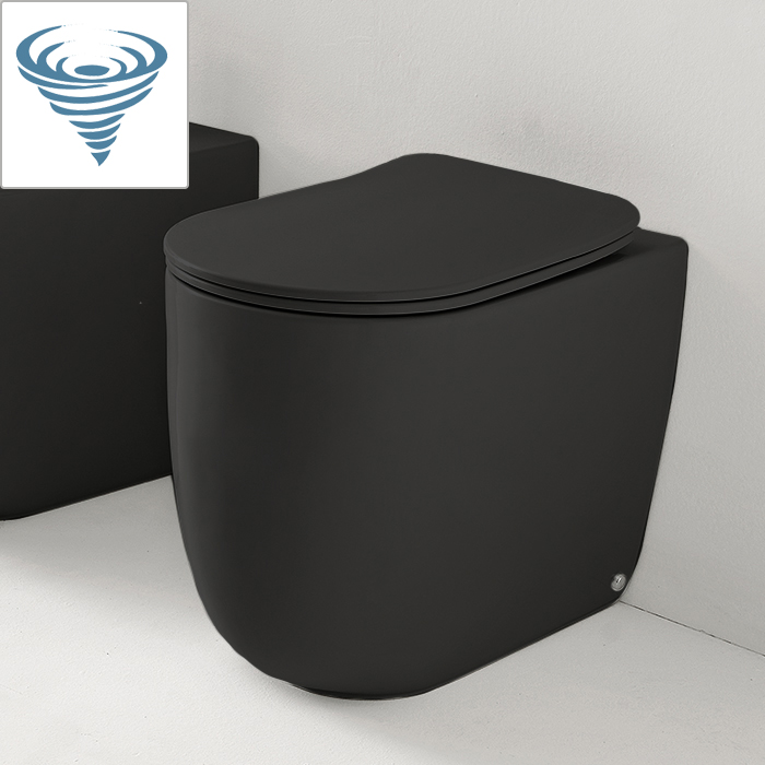 Изображение Унитаз черный Kerasan Nolita безободковый, слив Tornado