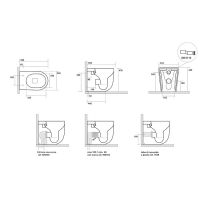 Унитаз напольный Kerasan Nolita безободковый, слив Tornado, коричневый цвет схема 2 Унитаз напольный Kerasan Nolita безободковый, слив Tornado, коричневый цвет схема 2